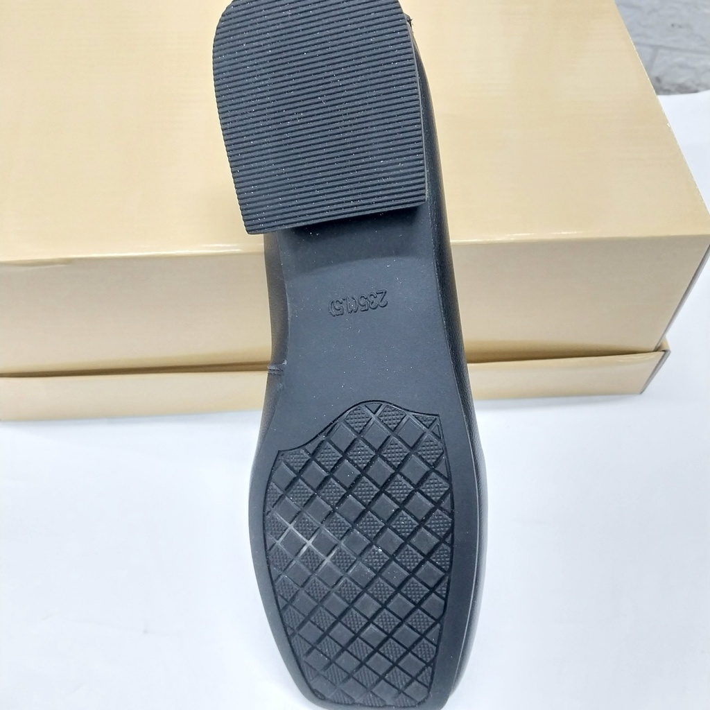 Giày bệt da hoạ tiết mũi, 1cm