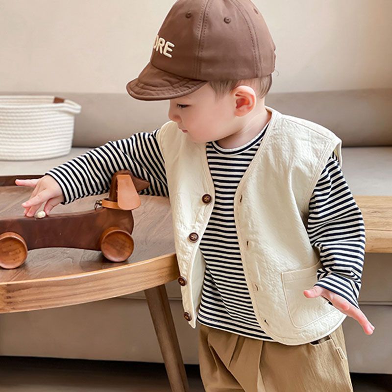 Áo Khoác Không Tay Thêu Họa Tiết Phong Cách Mới Thời Trang Xuân Thu Cho Bé Trai