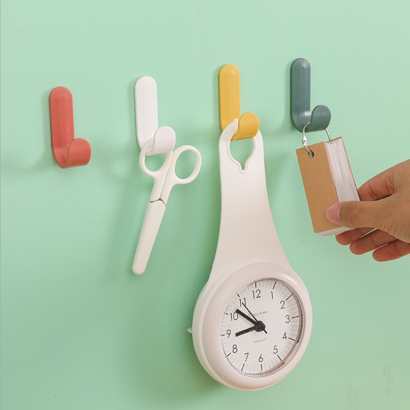 ♕ 6 móc tự dính Móc treo tường nhà bếp Móc dính chống nước Treo khăn phòng tắm Chìa khóa móc túi áo khoác