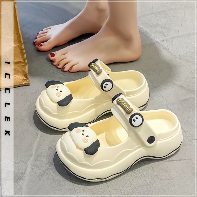 Dép nữ dép cross đi biển ICCLEK B28G19X đế cao thoải mái xinh xắn cho nữ