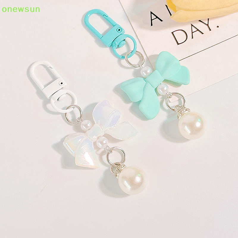 Onewsun nơ kẹo màu mặt dây chuyền chìa khóa thời trang y2k keychain hộp đựng tai nghe túi quyến rũ mặt dây chuyền phụ kiện túi xách mới