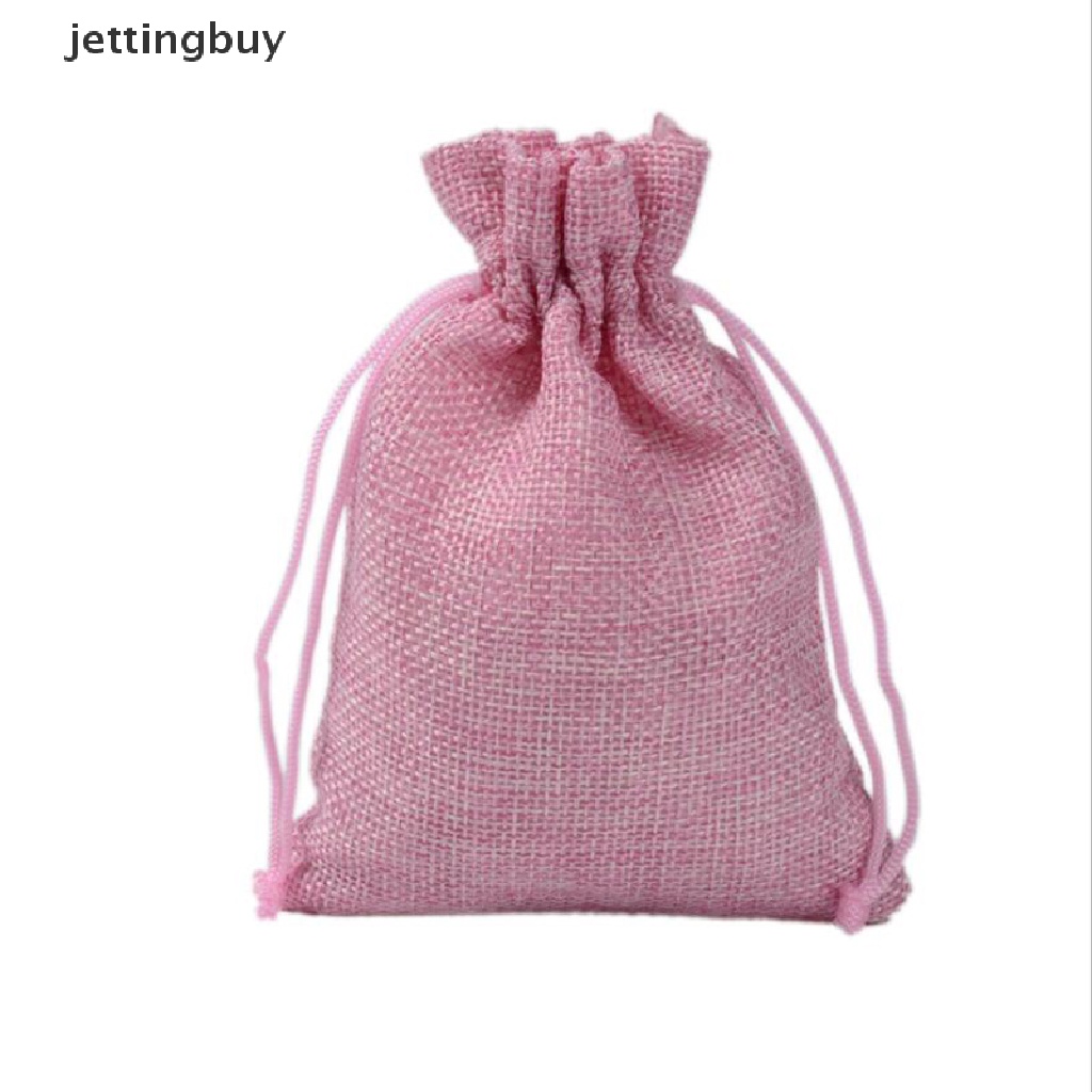 Set 10 túi dây rút JETTING QDD bằng vải bố đựng trang sức nhiều màu sắc