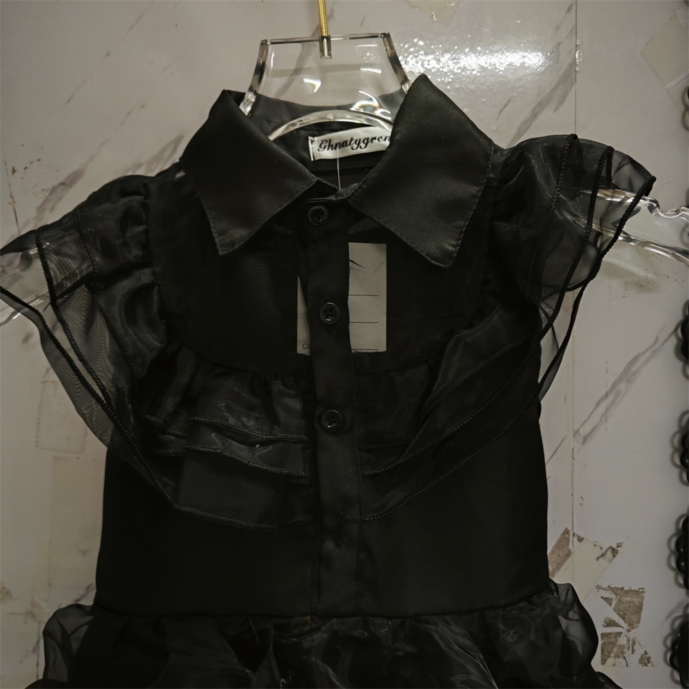 Đầm Hóa Trang Halloween Phối Lưới Phong Cách Gothic Cho Bé Gái