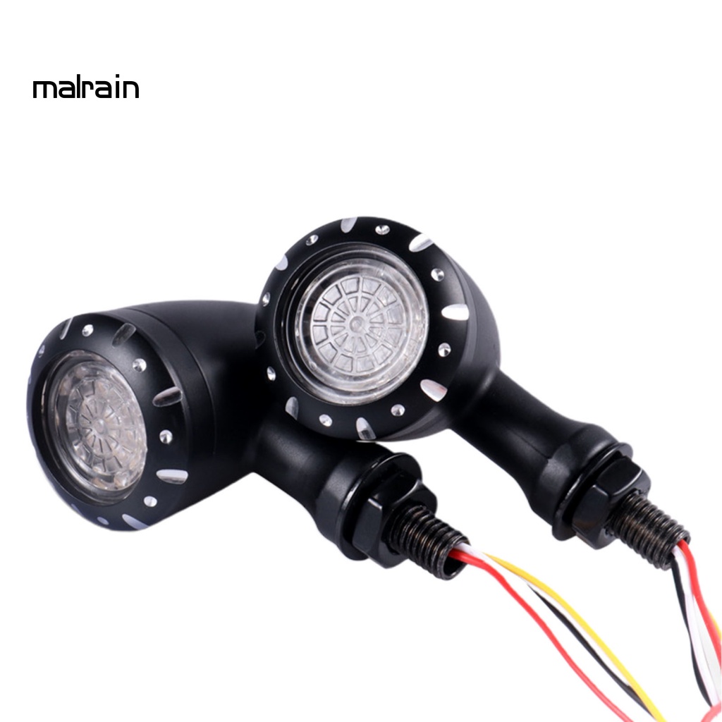 Bộ 2 Đèn LED Tín Hiệu Bằng Hợp Kim Nhôm Phong Cách Vintage Dành Cho Xe Mô Tô