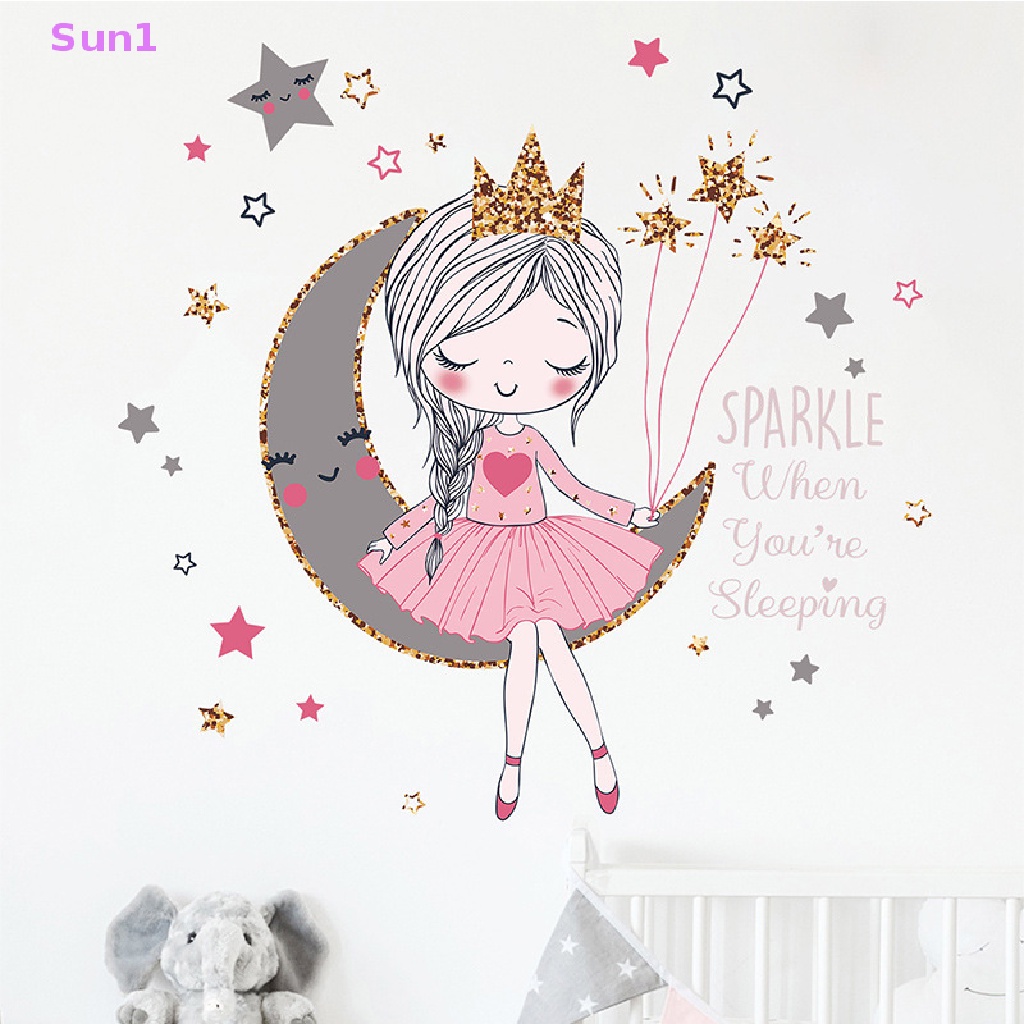 Sun1 &gt; Công Chúa Hoạt Hình Dán Tường Trang Trí Phòng Bé Gái