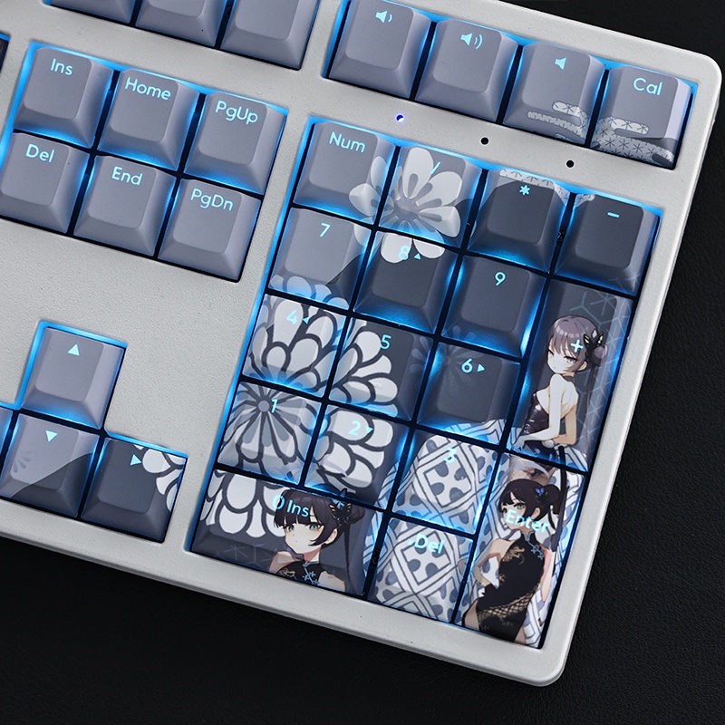 Kisaki Keycaps Cherry Profile Blue Archive Anime PBT Dye Sub Bàn Phím Cơ Keycap