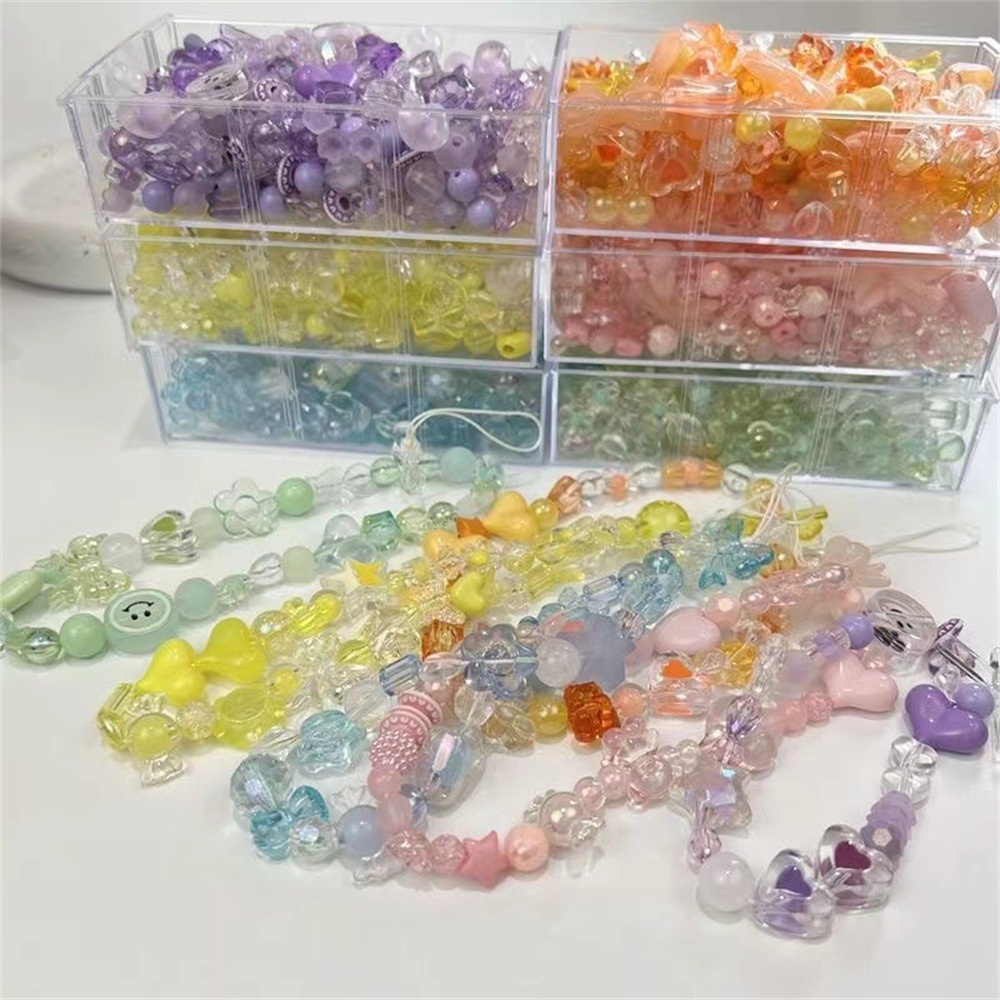 Bộ Hạt Acrylic Nhiều Màu Dùng Làm Trang Sức / Điện Thoại / Vòng Tay / Vòng cổ Diy