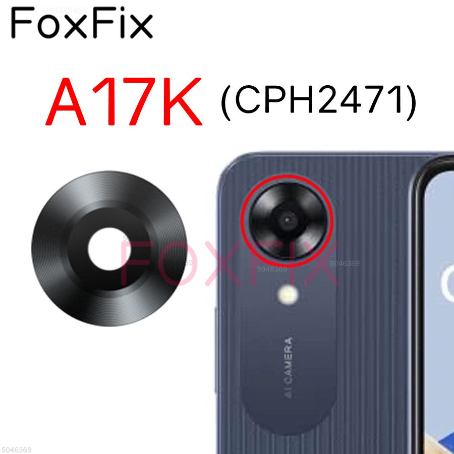 Ống kính kính kính Camera sau cho OPPO A17K thay thế bằng nhãn dán dính CPH2471