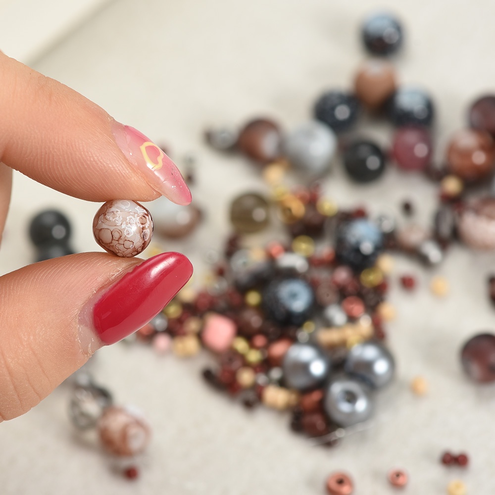 Bộ 50 Hạt Đệm Tròn Bằng Kính Làm Trang Sức Thủ Công DIY