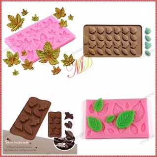 Khuôn silicon 4d nhiều mẫu làm fondant rau câu socola lá phong, lá hoa hồng