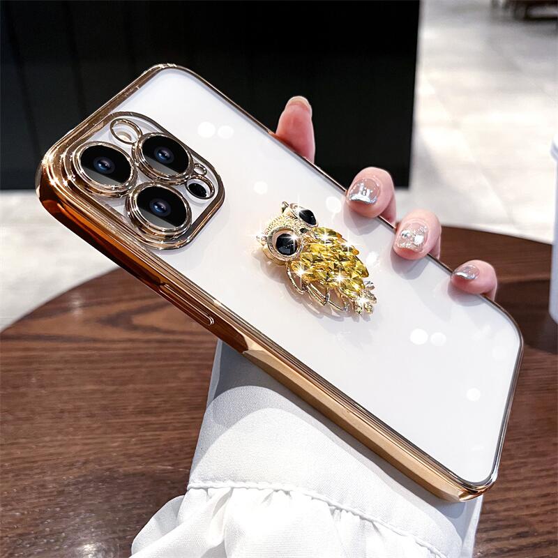 Ốp Điện Thoại Vuông Trong Suốt In Hình Con Cú Sang Trọng Cho iPhone 14 13 12 11 Pro MAX 14 Pro MAX 7plus 8plus MAX XS XR