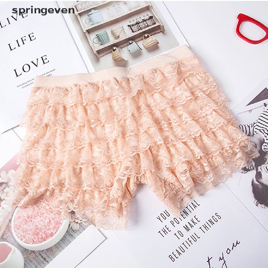 Quần Short Lưng Thun Phối Ren An Toàn Phong Cách Lolita Cho Nữ