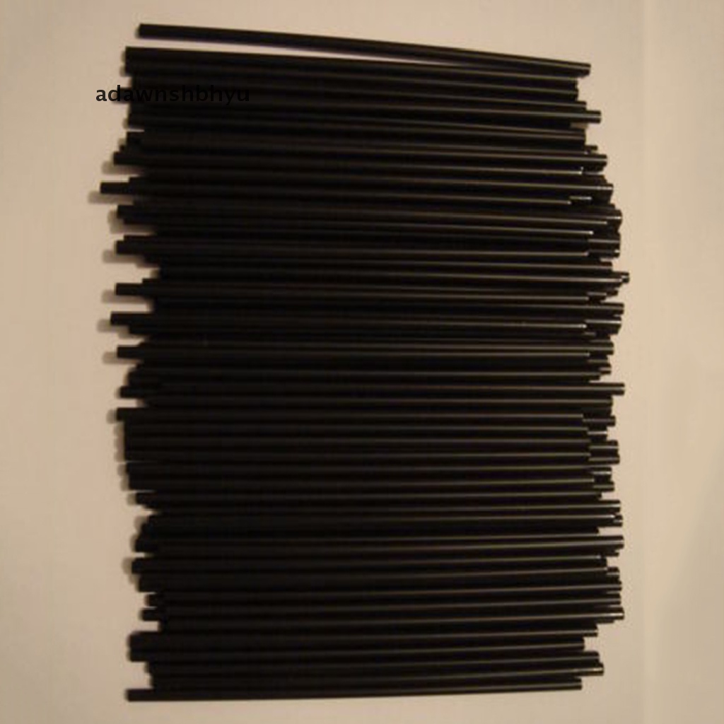 Set 100 Ống Hút Mini Bằng Nhựa Màu Đen Cho Tiệc Tùng