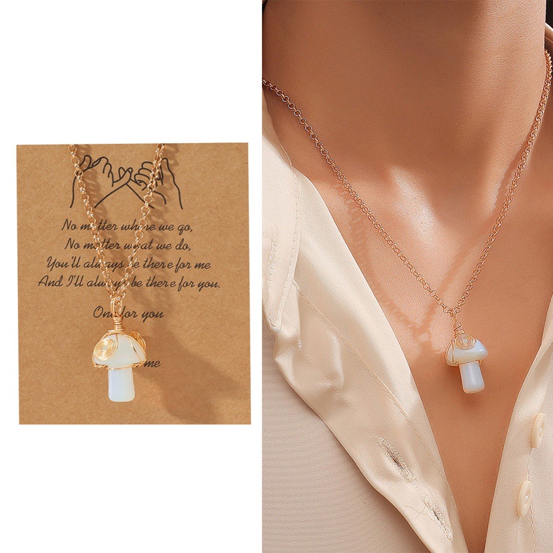 Vòng cổ Vàng Mặt Nấm Đính Đá Pha Lê Thời Trang