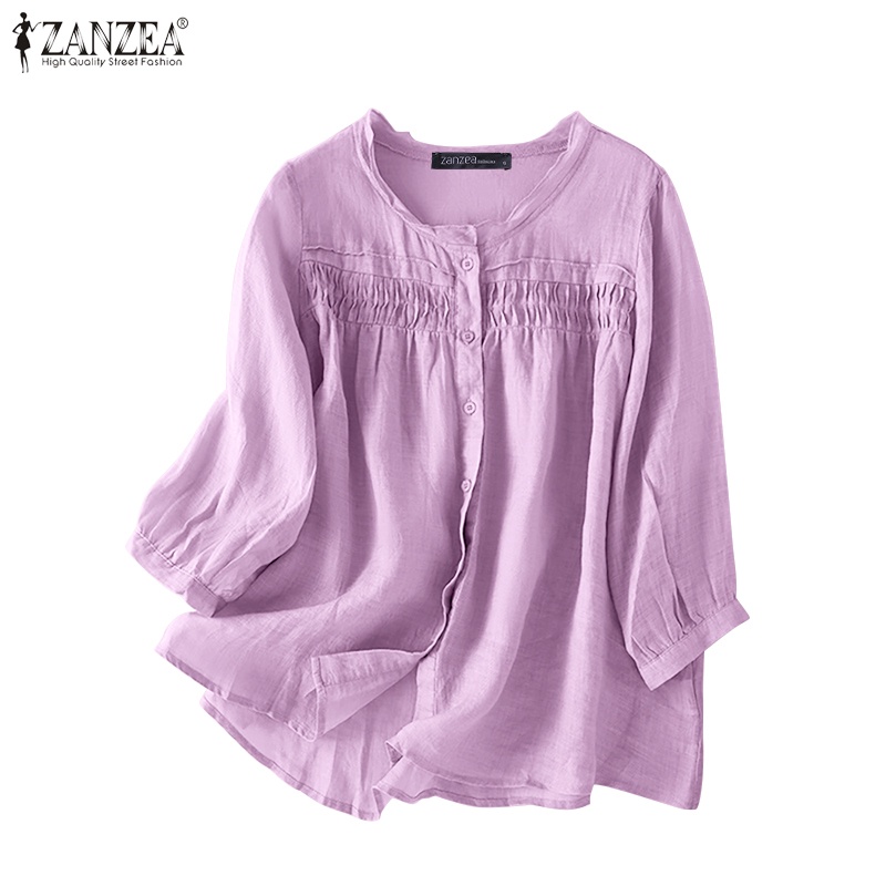 Zanzea Áo Nữ Tay Ngắn Cổ Tròn Thời Trang Quyến Rũ