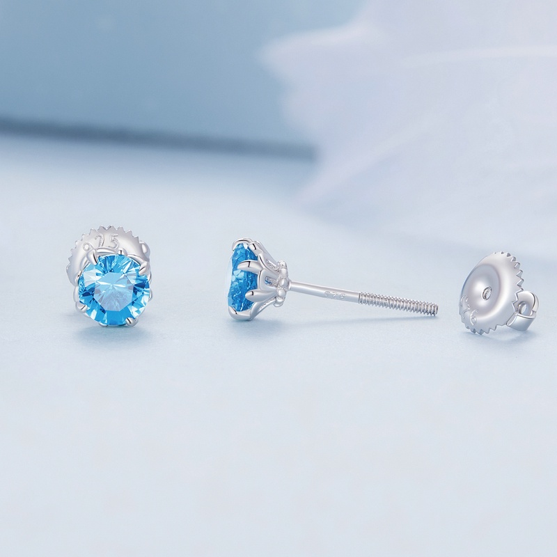 BAMOER Bông Tai bạc 925 ĐíNh Đá NhiềU MàU SắC BSE831