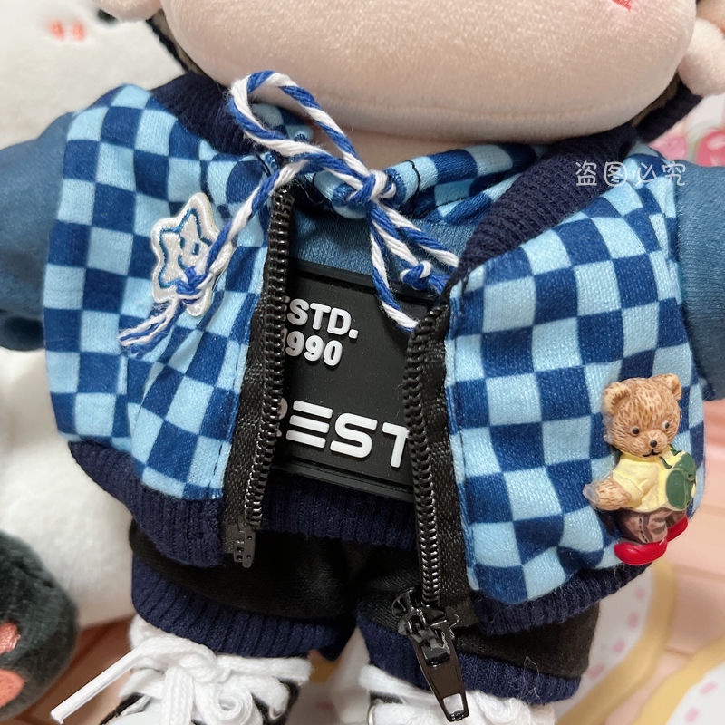 Bộ Quần Áo Cotton 20cm Kèm Băng Đô Xinh Xắn Cho Búp Bê Nam 20cm