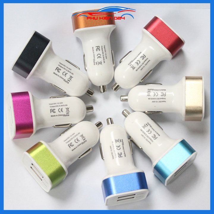 Tẩu sạc ô tô 2 đầu ra USB 5V dòng 2.1A dùng cho xe ô tô điện áp đầu vào 12V/24V