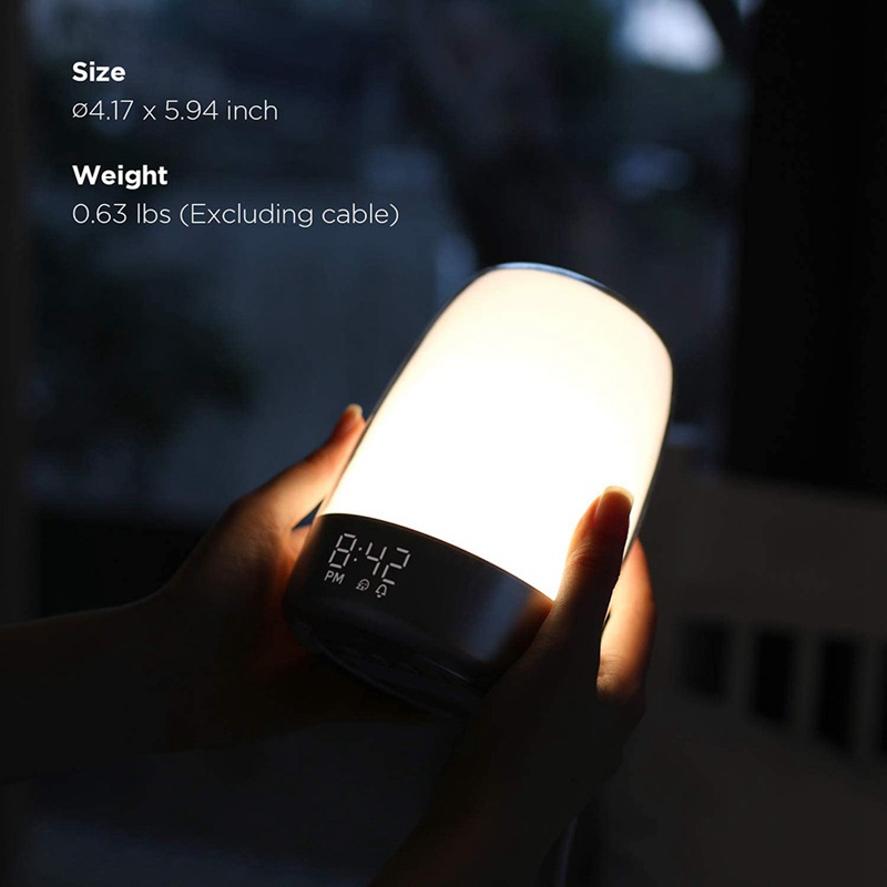 Đồng Hồ Báo Thức Ánh Sáng Ban Đêm Tự Động Thay Đổi 5 Màu Sắc