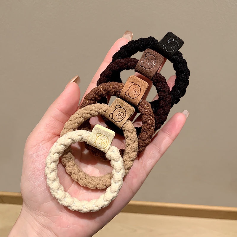 Dây Buộc Tóc Da Co Giãn Hình Chú Gấu Nhỏ Đáng Yêu Thời Trang