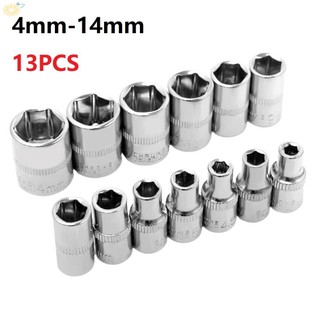 【VARSTR】Hex Sockets Socket Wrench 13PCS 4mm-14mm Hand Tool Accessories Head Hex