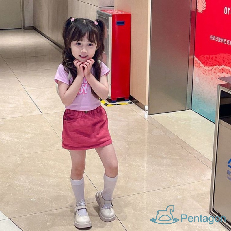 Set Áo Thun Tay Ngắn Phối Chân Váy Thời Trang Hàn Quốc Xinh Xắn Cho Bé Gái