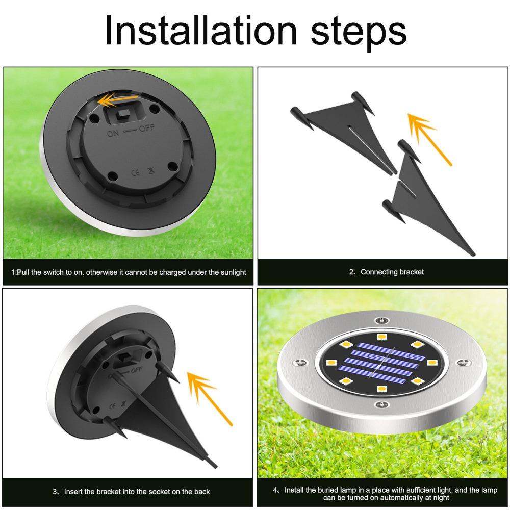 ZAIJIE24 Đèn Led 8 Bóng Lót Sàn Trang Trí Sân Vườn