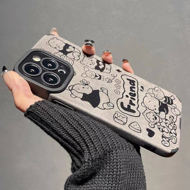 Cartoon Bear Iphone14/13promax Apple 11 Phone Case XR Drop-Resistant Xsmax Soft 8P/12pro DZxZ