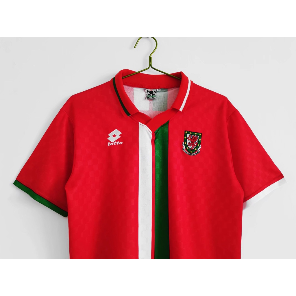Áo Thun Thể Thao Bóng Đá Ngắn Tay Nhanh Khô Đội Nhà Wales 1996 / 98 S-XXL