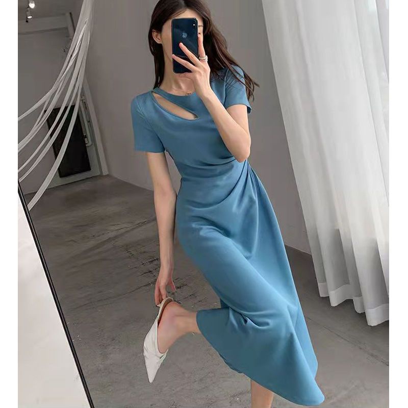 Đầm Dài Dáng Ôm Phong Cách Pháp Thời Trang Mùa Hè Cho Nữ