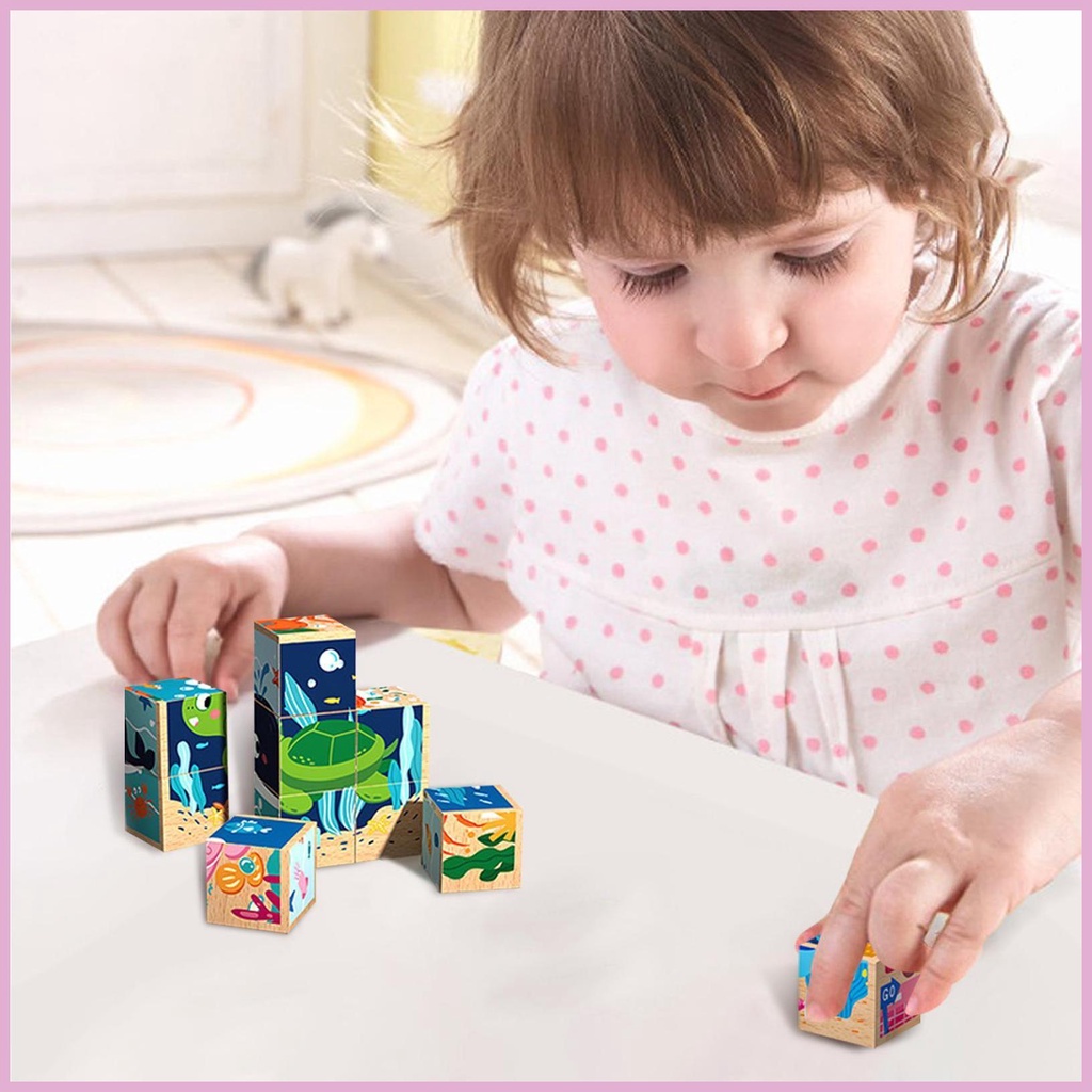 Đồ Chơi Khối Lập Phương 6 Mặt 3D Montessori Giáo Dục Theo Phương Pháp Montessori Cho Bé