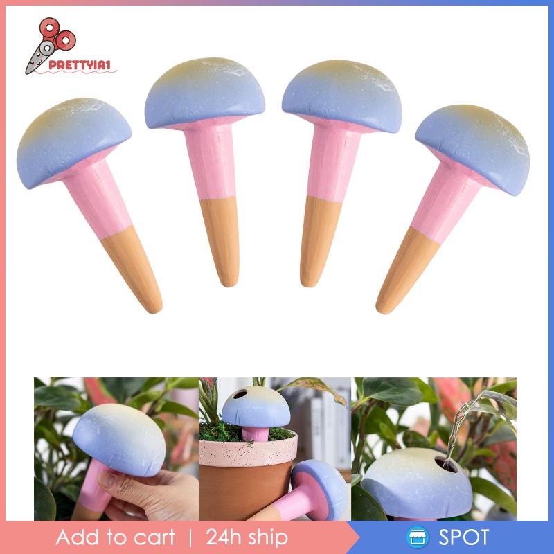 Set 4 Dụng Cụ Tưới Nước Tự Động Hình Nấm Cho Sân Vườn / Trong Nhà / Ngoài Trời Prettyia1