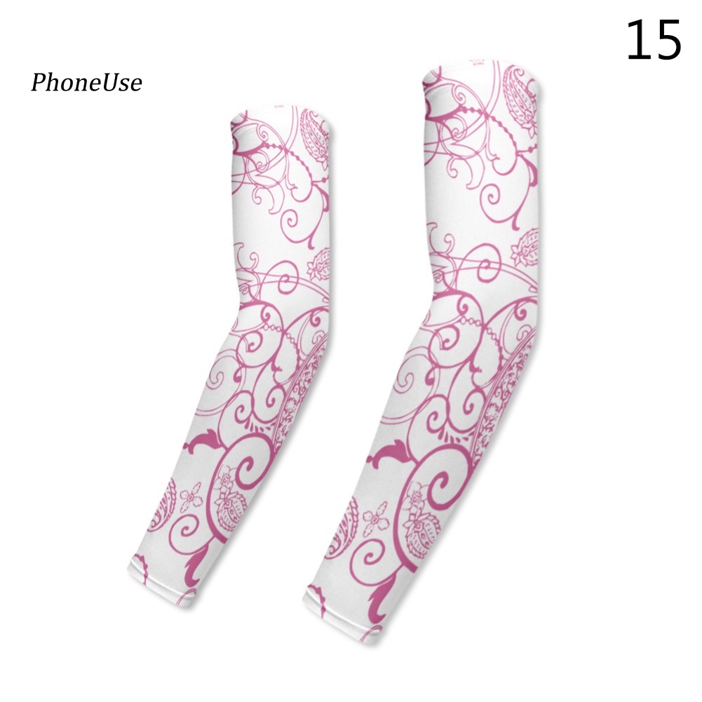 Găng Cánh Tay Bằng Da PU Chống Nắng In Họa Tiết Paisley Dùng Khi Chơi Thể Thao