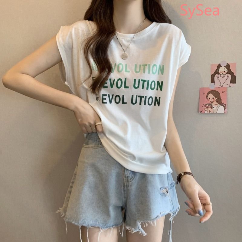 Áo Tank Top Form Rộng In Chữ Phong Cách Hàn Quốc Cho Nữ