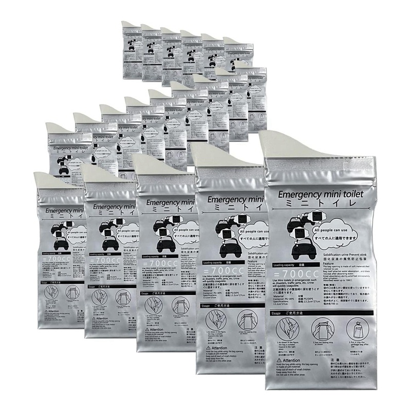 Bộ 20 Túi Đi Vệ Sinh Khẩn Cấp 700ML Dùng Một Lần Tiện Dụng Khi Đi Cắm Trại