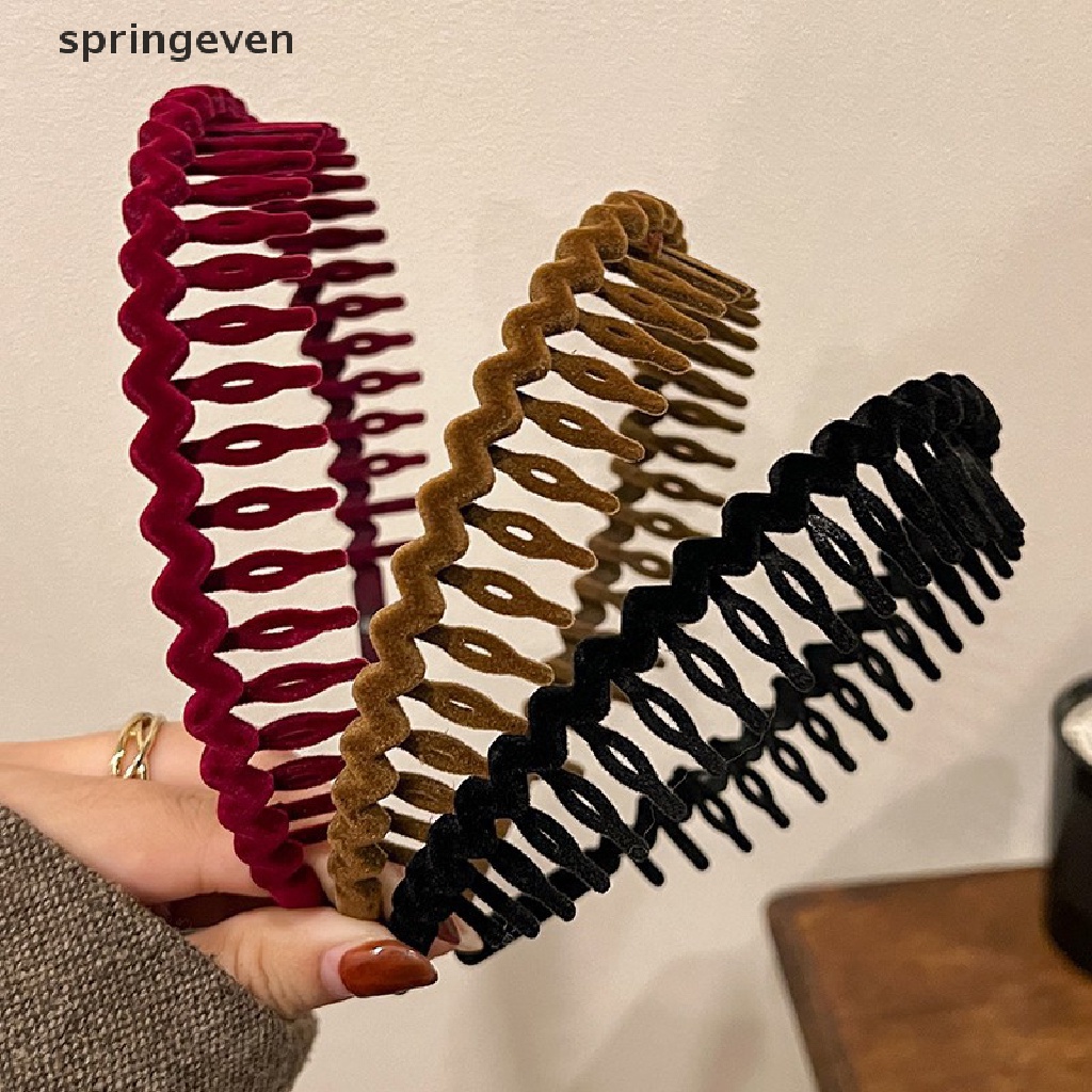 Băng Đô Cài Tóc Răng Lược Màu Trơn Chống Trượt Thời Trang Cho Nữ