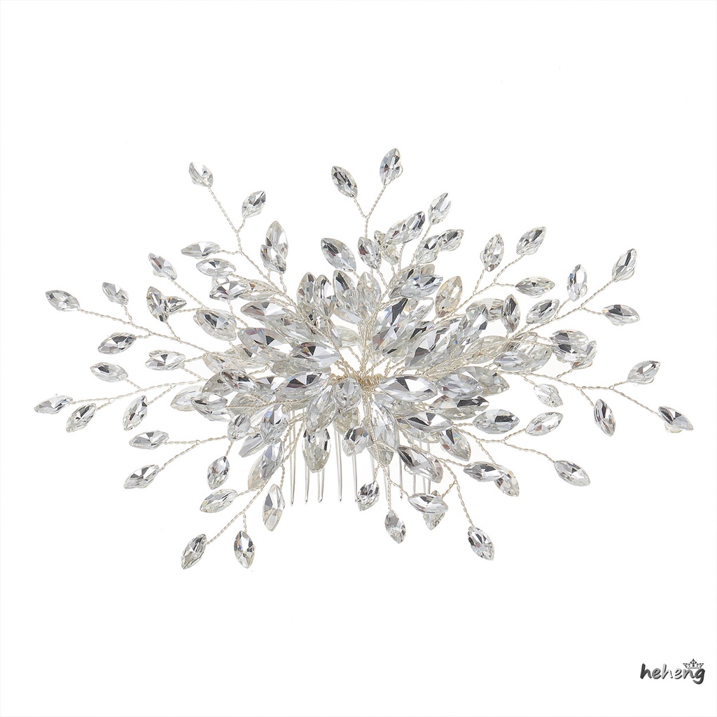 Lược Cài Tóc Đính Đá Mắt Ngựa Lấp Lánh Cho Cô Dâu Trong Tiệc Cưới