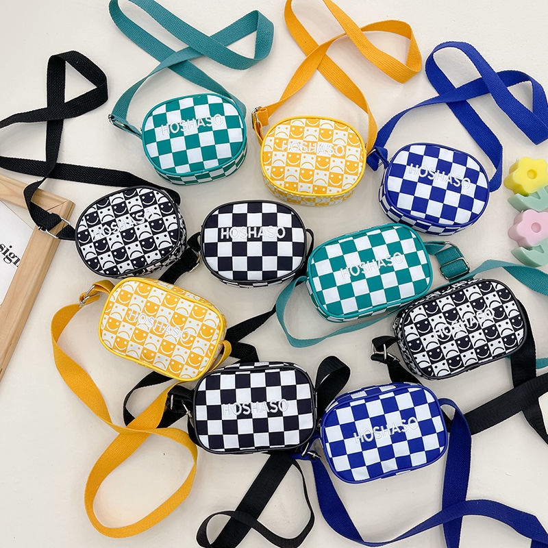 Ba Lô mini Họa Tiết Caro Dễ Thương Hợp Thời Trang Cho Bé Trai cl