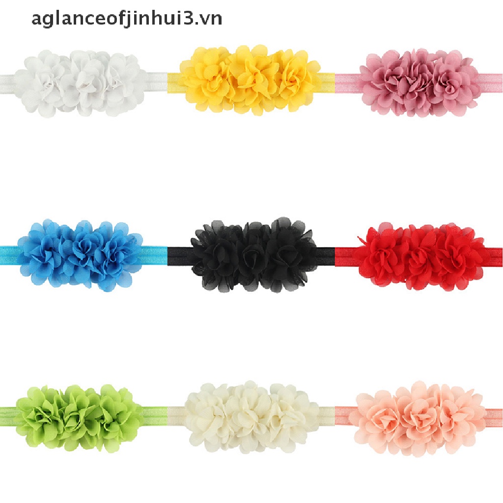 Băng Đô Chiffon Phối Ren Hoa Xinh Xắn Cho Bé Gái