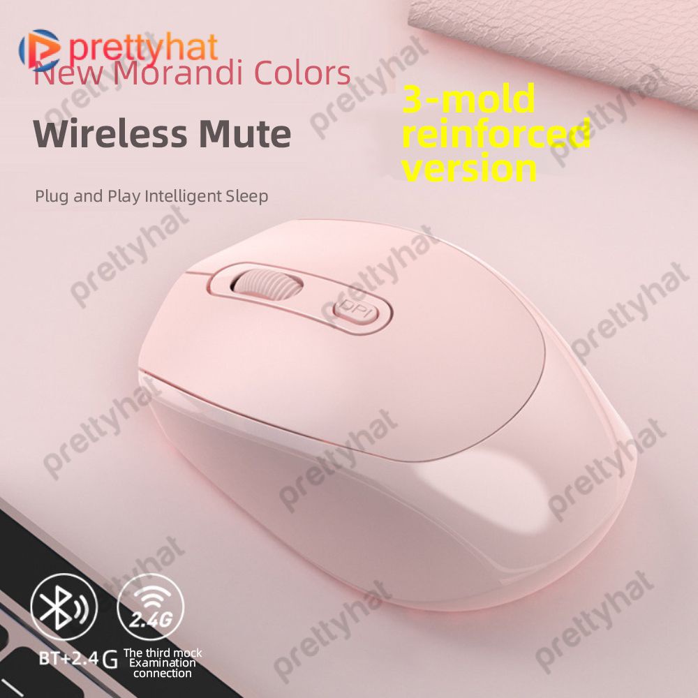 Macaron Chuột Không Dây Im Lặng Nhiều Màu Chuột Bluetooth Văn Phòng Có Thể Sạc Lại Ba Chế Độ Prettyhat