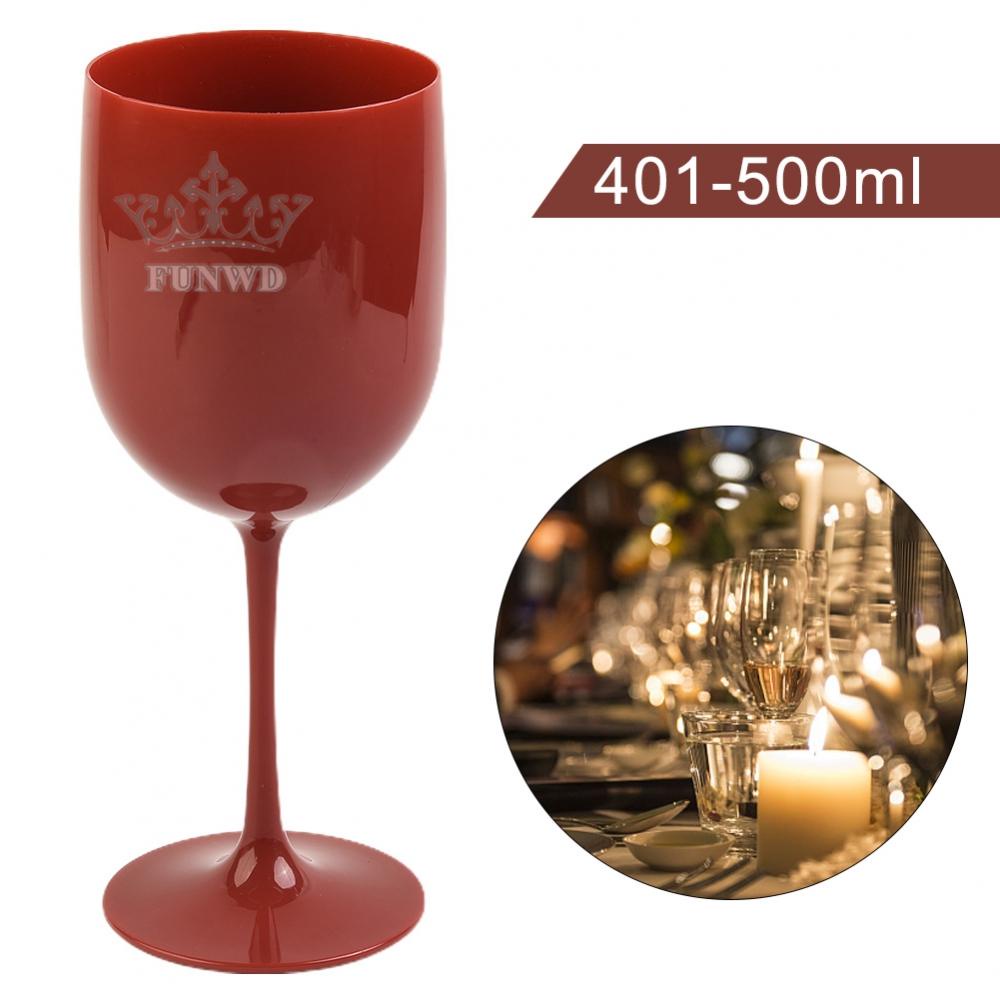 【FUNWD】1 Pieces Plastic Champagne Cups Flute Stemware Wine Glass Party Banquet Red