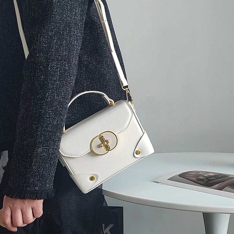 Túi Đeo Chéo Hình Vuông Cỡ Nhỏ Màu Trơn Đơn Giản Thời Trang Cho Nữ