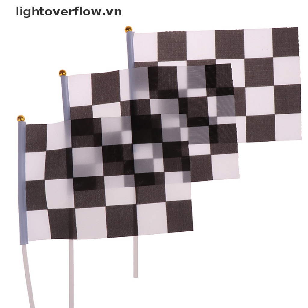 Bộ 10 Lá Cờ Đua Xe Hình Vuông Màu Trắng Đen Độc Đáo