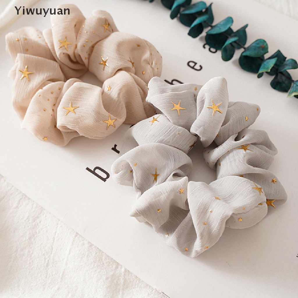 &lt; Yiwuyuan &gt; Dây Buộc Tóc Cao Su Co Giãn In Họa Tiết Sáng Ngọt Ngào Cho Nữ Giảm Giá