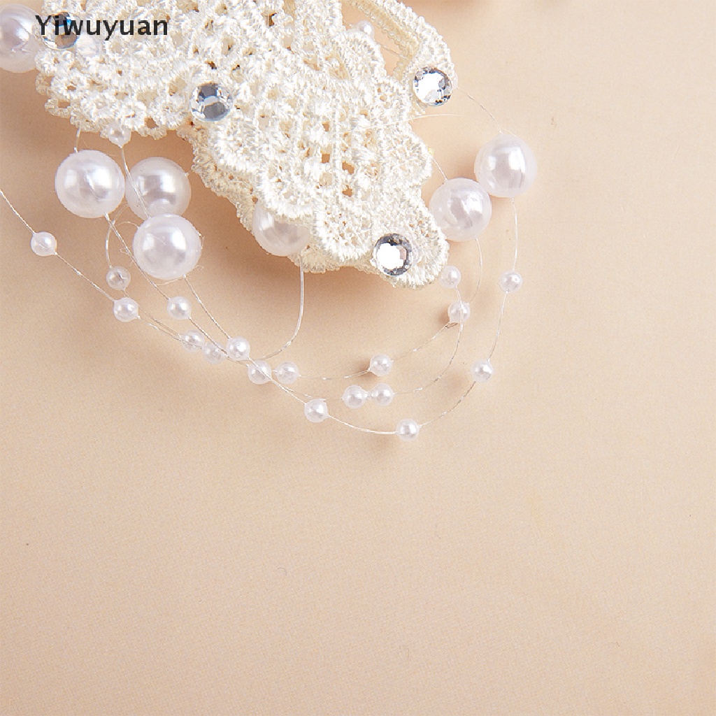 < Yiwuyuan > Kẹp Tóc Hình Bướm Đính Ngọc Trai Pha Lê Cho Cô Dâu Phụ Kiện Ngày Cưới Giảm Giá