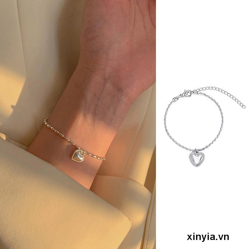 Vòng Tay Mặt Hình Trái Tim Đơn Giản Sáng Tạo Cho Nữ