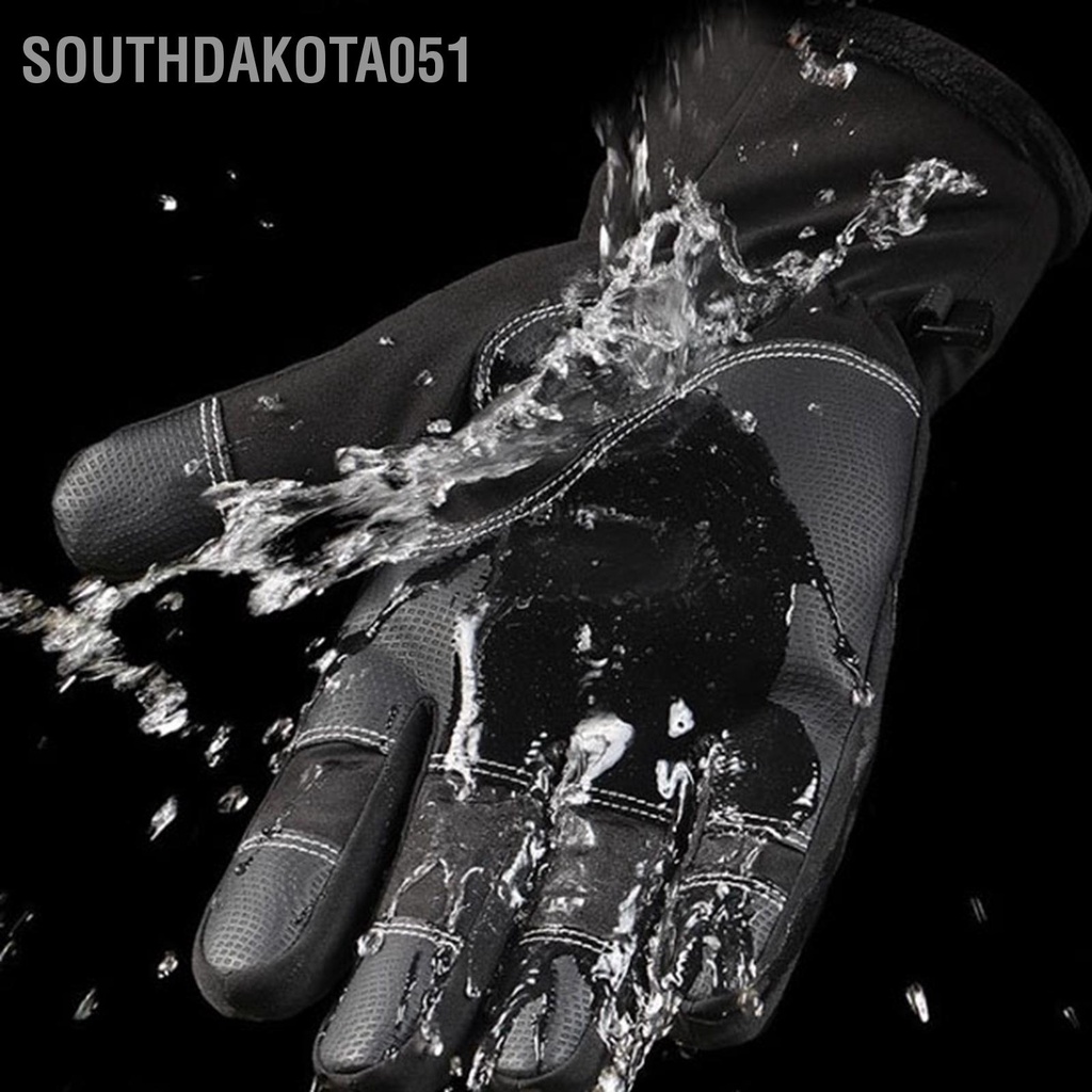 Southdakota051 Găng Tay Câu Cá Có Đệm Ấm Làm Dày Màn Hình Cảm Ứng 2 Ngón Cắt Đi Xe Đạp Chống Nước Màu Đen