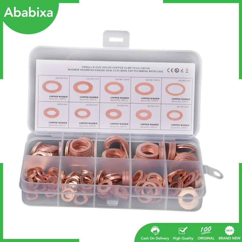 Set 200 Vòng Đệm Bằng Đồng Nhiều Kích Cỡ