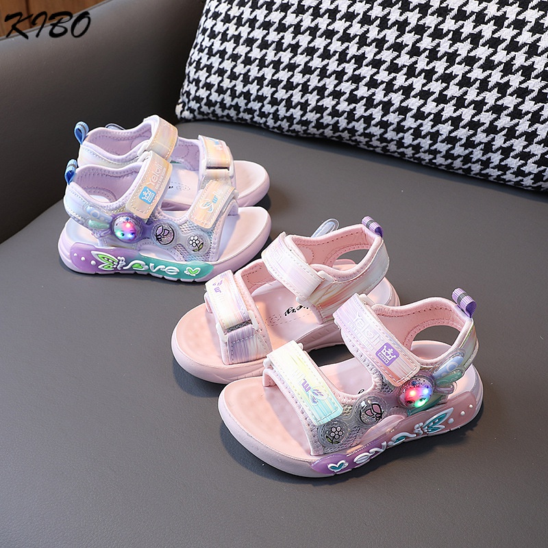 Giày Sandal Công Chúa Đế Mềm Chống Thấm Nước Cột Dây Cho Bé Gái 1-6 Tuổi