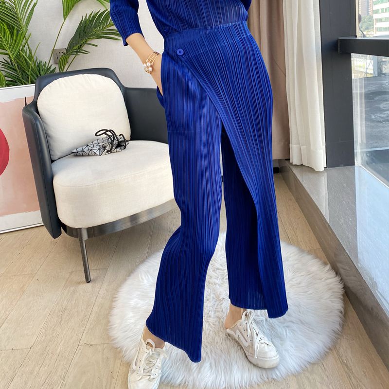 Quần Ống Rộng Xếp Ly Lưng Cao Mẫu Mới Năm 2023 Thời Trang Xuân Thu Cho Nữ